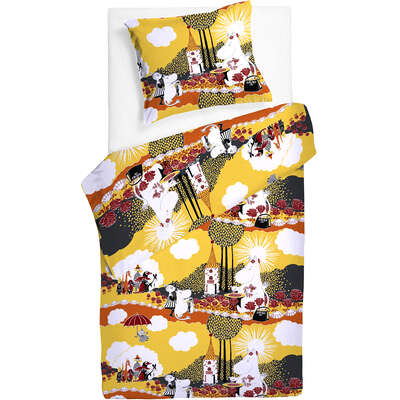 Moomin Duvet Cover Pillowcase Roses 120 x 160 Finlayson