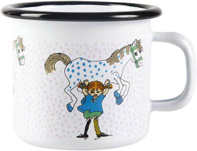 Pippi Longstocking Enamel Mug Pippi And The Horse 0.25 L