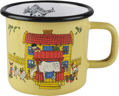 Pippi Enamel Mug 0.37 L Yellow Villa Villekulla