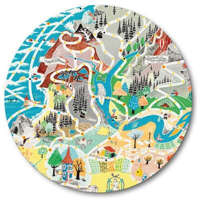 Moomin Cutting Board Japan Map Playground 21 cm