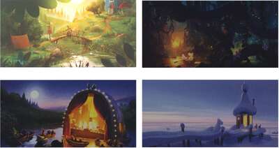 Moomin Animation Panoramic Postcards Set of 4 Putinki