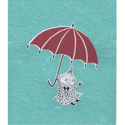 Moomin Dishcloth Little My Umbrella Turquoise 17 x 20 cm
