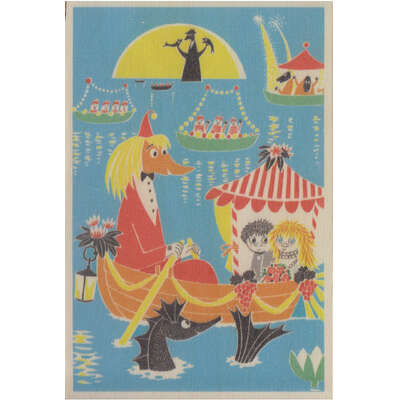 Moomin Wooden Postcard Birch Plywood Wedding Party