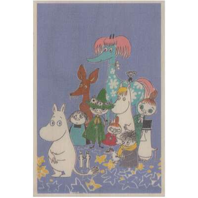 Moomin Wooden Postcard Birch Plywood Friends