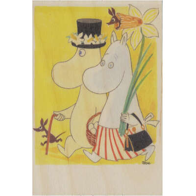 Moomin Wooden Postcard Birch Plywood Mamma and Pappa