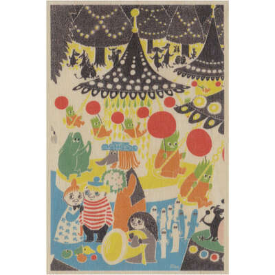 Moomin Wooden Postcard Birch Plywood Celebration Carousels