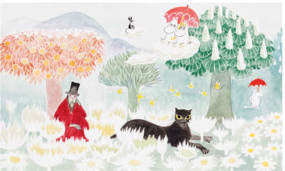 Moomin Greeting Card with Envelope Magicians Hat Panther