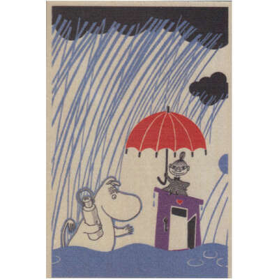 Moomin Wooden Postcard Birch Plywood Rain