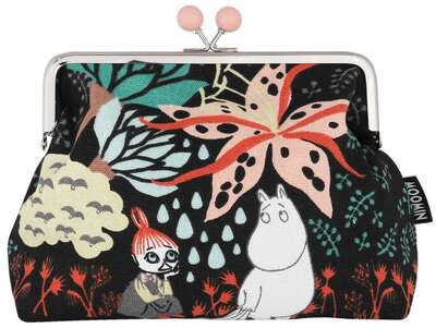 Moomin Emma Pouch Clutch Bag Magic Forest Black