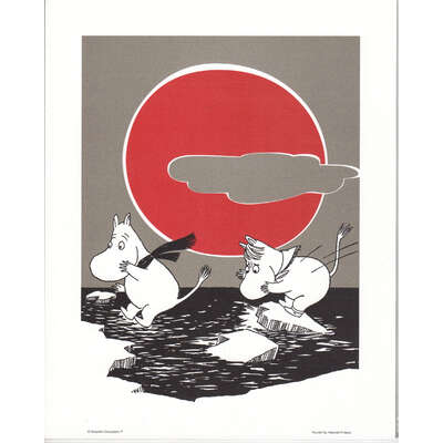 Moomin Retro Poster 24 x 30 cm Moomin Troll and Snorkmaiden Putinki