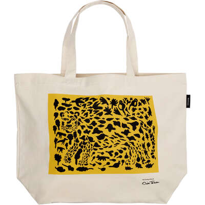 IIttala Oiva Toikka Cheetah Yellow Canvas Bag 50 x 38 cm